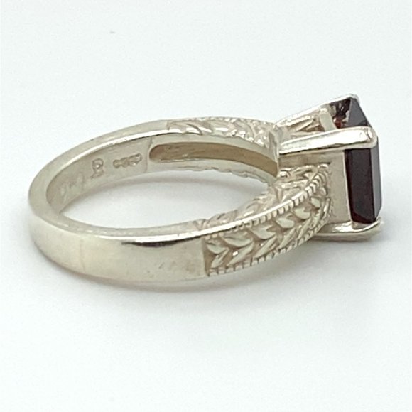 Pyrope Garnet 3.20ct Solid 925 Sterling Silver Ring - Picture 4 of 7